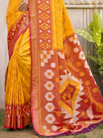 Thumbnail for Astita Pochampalli Silk Yellow Saree