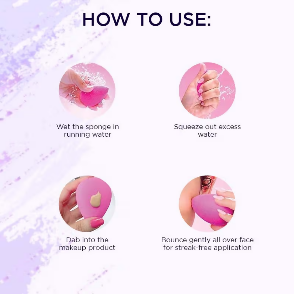Bronson Professional Purple Beauty Blender Makeup Sponge,Applicator ,Puffs - Dista
