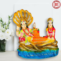 Thumbnail for Blissful Polymer Unbreakable Action Lord Vishnu Laxmi Idol - Distacart