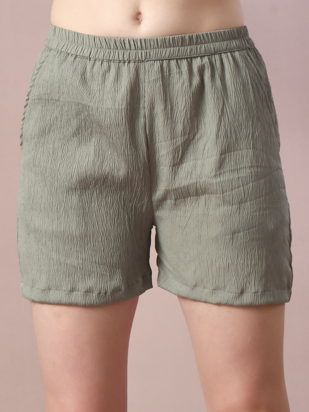 Myshka Women's Grey Solid Shirt Collar Party Shirt With Shorts Co-ord set - Distacart