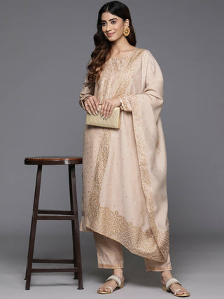 Ahalyaa Women's Traditional wear Kurta Set - Tan - Distacart