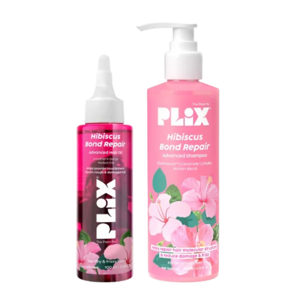 PLIX The Plant Fix Hibiscus Bond Repair Advanced Hair Oil & Shampoo - Distacart