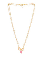 Thumbnail for Ruby Raang Kundan and Pink Stone Necklace