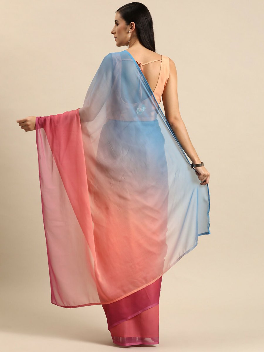 Ahalyaa Women's Traditional Semi Stitch Saree - Peach - Distacart