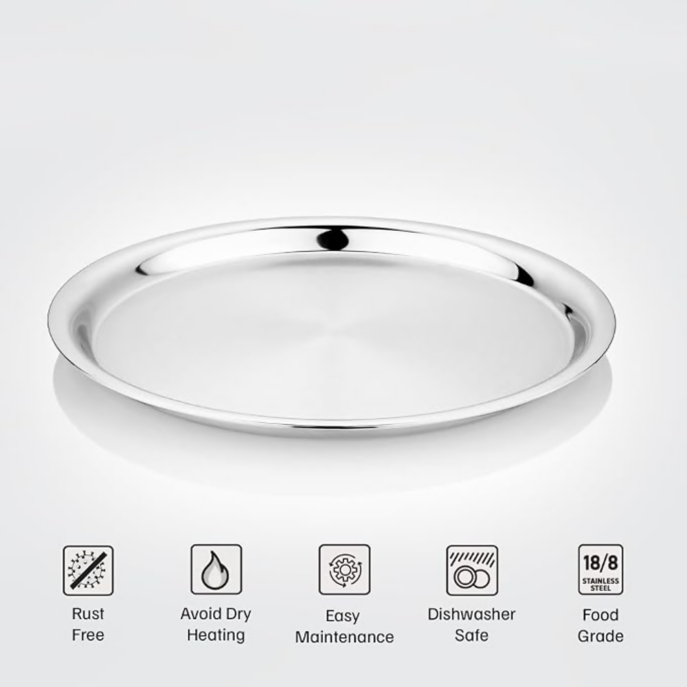 Vinod Stainless Steel Two Tone German Bogi Plate - Dista