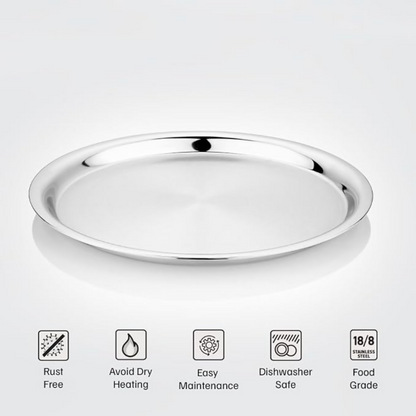 Vinod Stainless Steel Two Tone German Bogi Plate - Dista