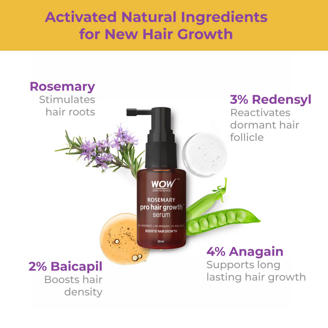 Wow Skin Science Rosemary Pro Hair Growth Serum For Denser Hair - Distacart