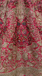 Thumbnail for Jyoti Fashion Women's Rani Pink Silk Fancy Dori & Sequins Multi Thread Embroidered with Diamond Work Wedding Lehenga Choli - Distacart