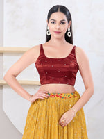 Thumbnail for Joban Fashion Red Gajji Silk Sleeveless Back Open Blouse