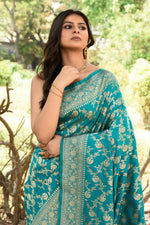 Thumbnail for Joban Fashion Green Banarasi Soft Pure Handloom Banarasi Silk Saree