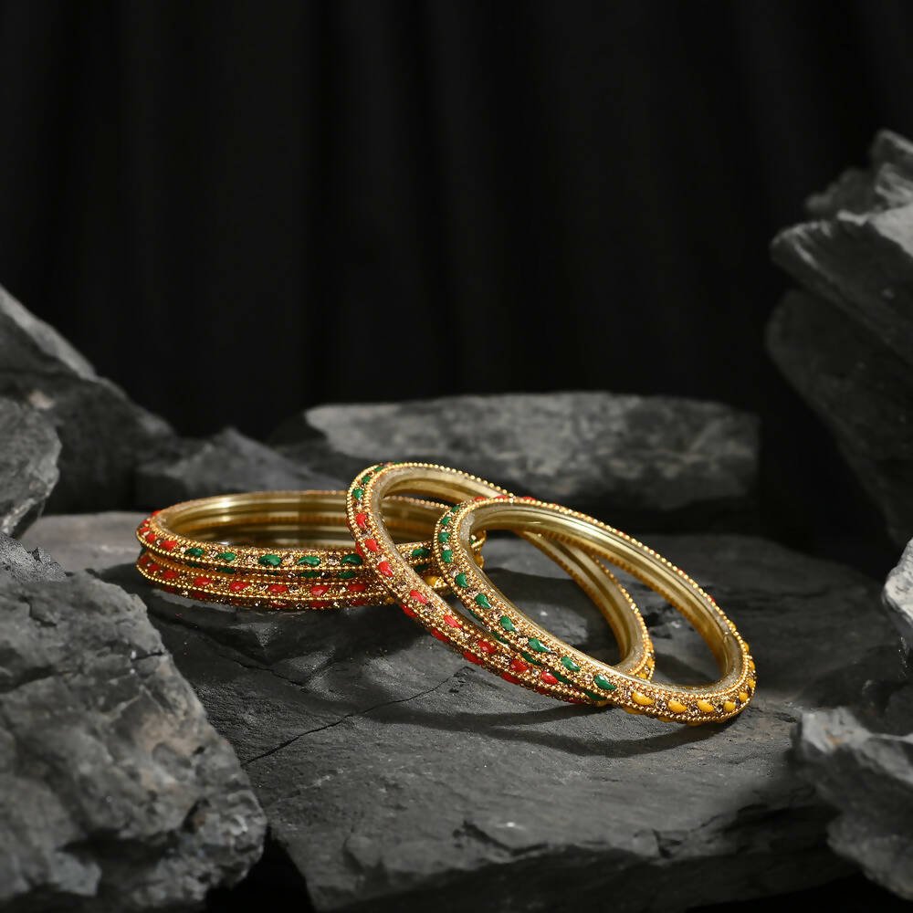 Afast Elegant Bridal & Wedding Party Fashion Bangle/Kada Set, Multi, Glass, Pack Of 8 Model No- A28 - Distacart