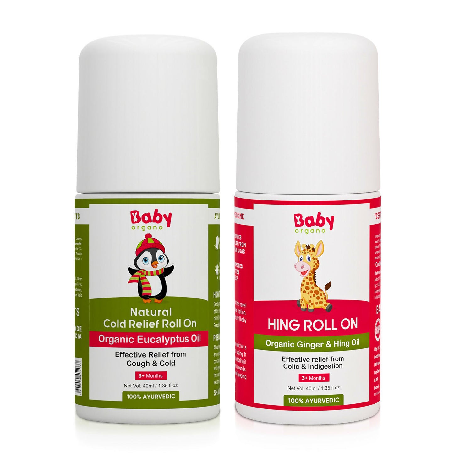 Babyorgano Hing Roll On and Natural Cold Relief Roll On Combo - Distacart