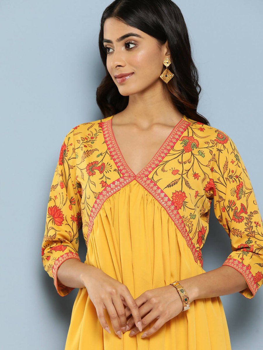 Ahalyaa Women's Traditional wear Ethnic Dress - Mustard - Distacart