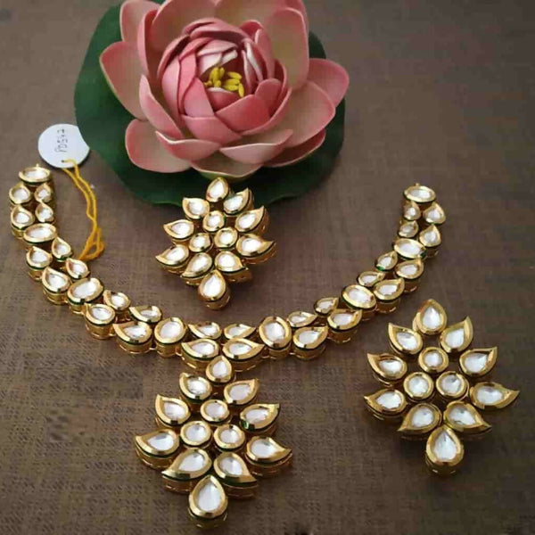 Joban Fashion Hand Made High Quality Gold Plated Base Metal Alloy Kundan Stone Studded Kundan Jewellery Set - Distacart