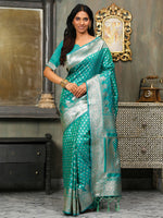 Thumbnail for Astita Banarasi Silk Rama Green Saree