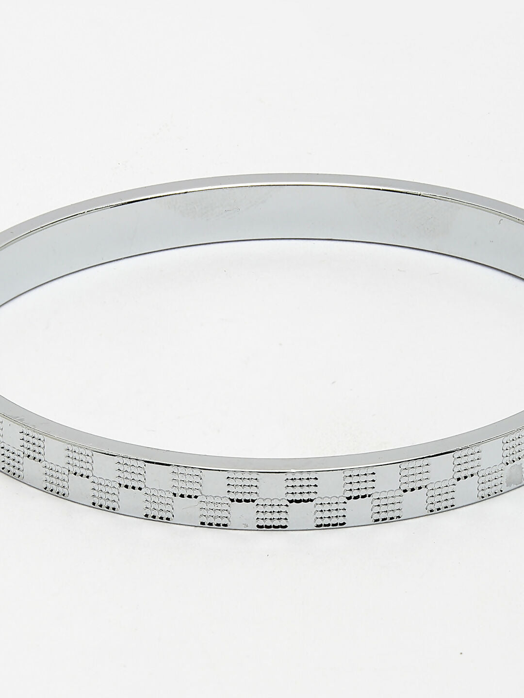 NVR Men's Silver-Plated Stainless Steel Kada Bracelet - Distacart