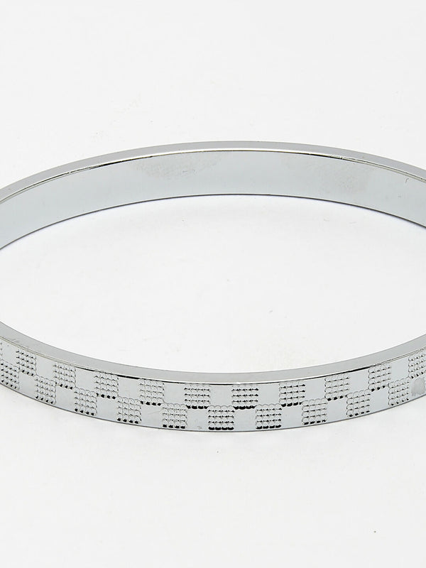 NVR Men's Silver-Plated Stainless Steel Kada Bracelet - Distacart