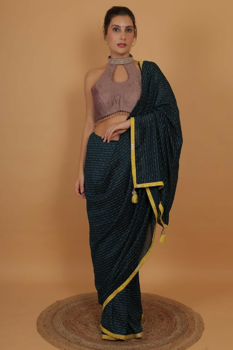 Joban Fashion Silk Zircoon And Beads Padded Blouse - Light Mauve