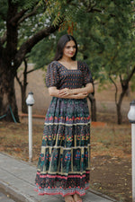 Thumbnail for Aayaa Pure Chanderi Gown With Heavy Digital Print - Multi Color - Distacart