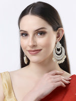 Thumbnail for NVR Women Gold-Plated Kundan Handcrafted Chandbalis Earrings - Distacart