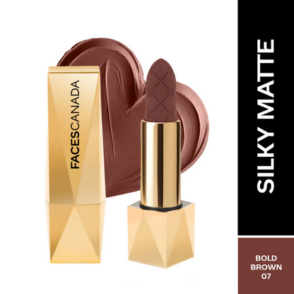 Faces Canada Comfy Silk Obsession Lipstick - Bold Brown 07 - Distacart