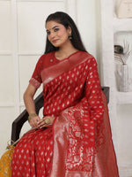 Thumbnail for Astita Lichi Silk Red Saree