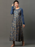Thumbnail for AURELIA Floral Printed Sequinned A-Line Ethnic Dress