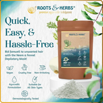 Thumbnail for Roots and Herbs Neem and Fennel Depilatory Ubtan for Hair Removal - Distacart