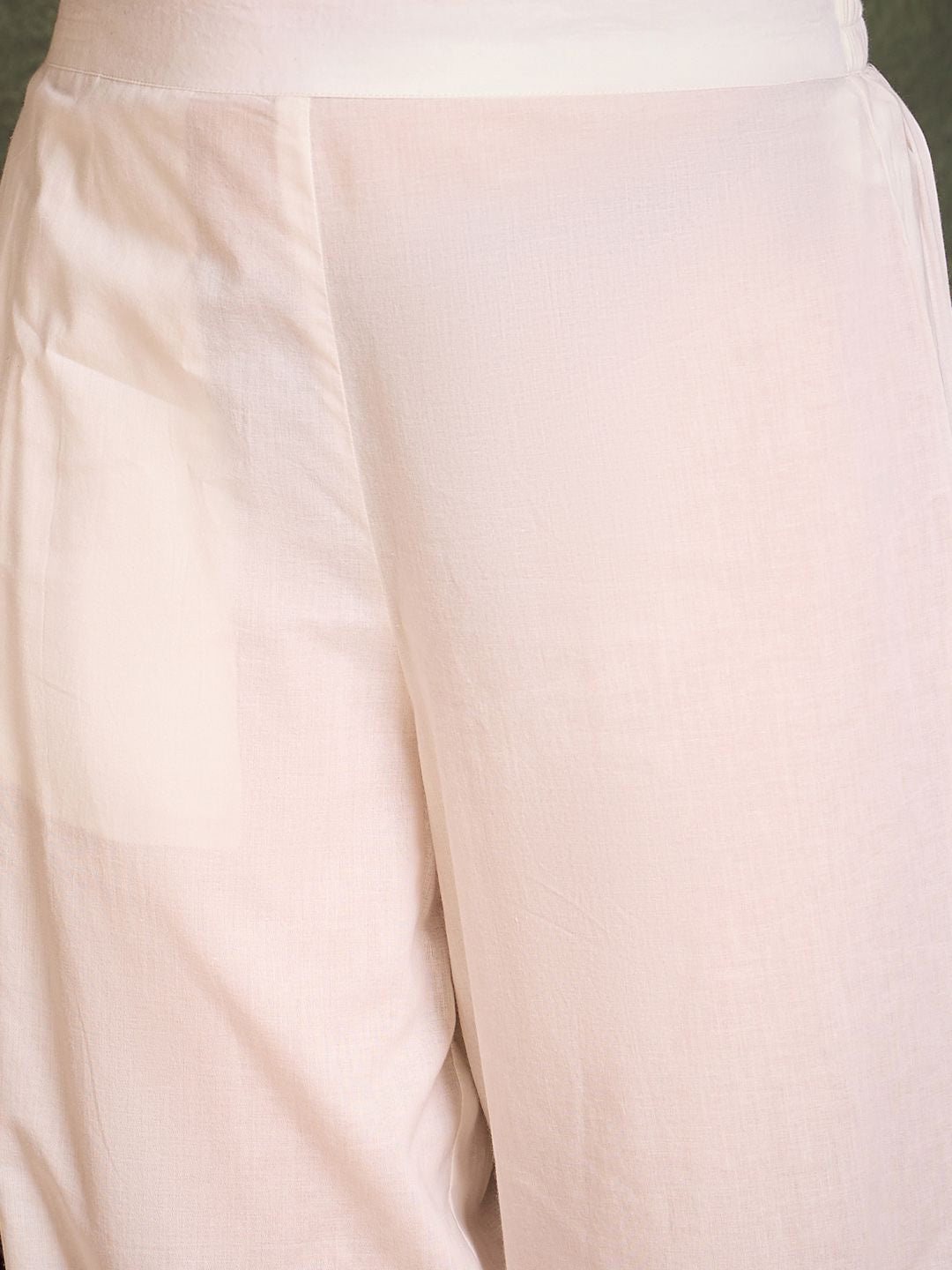 Indo Era Floral Embroidered Thread Work Pure Cotton Kurta With Trousers & Dupatta