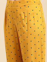 Thumbnail for All About You Women Mustard Yellow & White Floral Printed Kurta with Trousers - Distacart