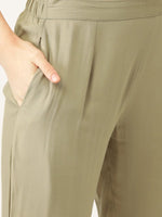 Thumbnail for Anouk Women Olive Green Ethnic Motifs Yoke Design Kurta with Palazzos & With Dupatta - Distacart