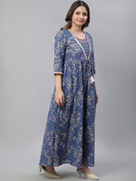 Thumbnail for AURELIA Ethnic Motifs Printed Pure Cotton Fit & Flare Ethnic Dress