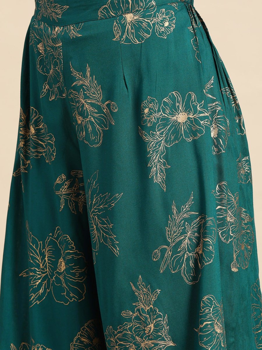 All About You Ethnic Motifs Printed Kurta with Palazzos - Distacart