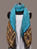 Thumbnail for Dark Blue and Blue Bandhani Kanchipuram Silk Handloom Dupatta with Border Design - Global Threads - Distacart