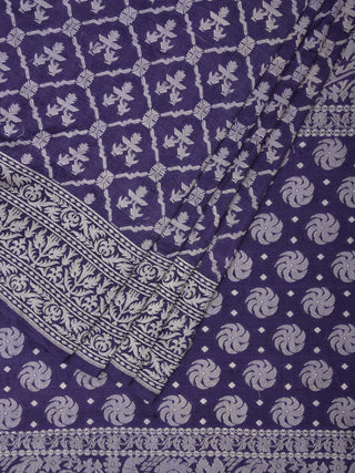 Dark Blue Cut Work Tussar Cotton Handloom Saree with All Over Jamdani Style Design - Global Threads - Distacart