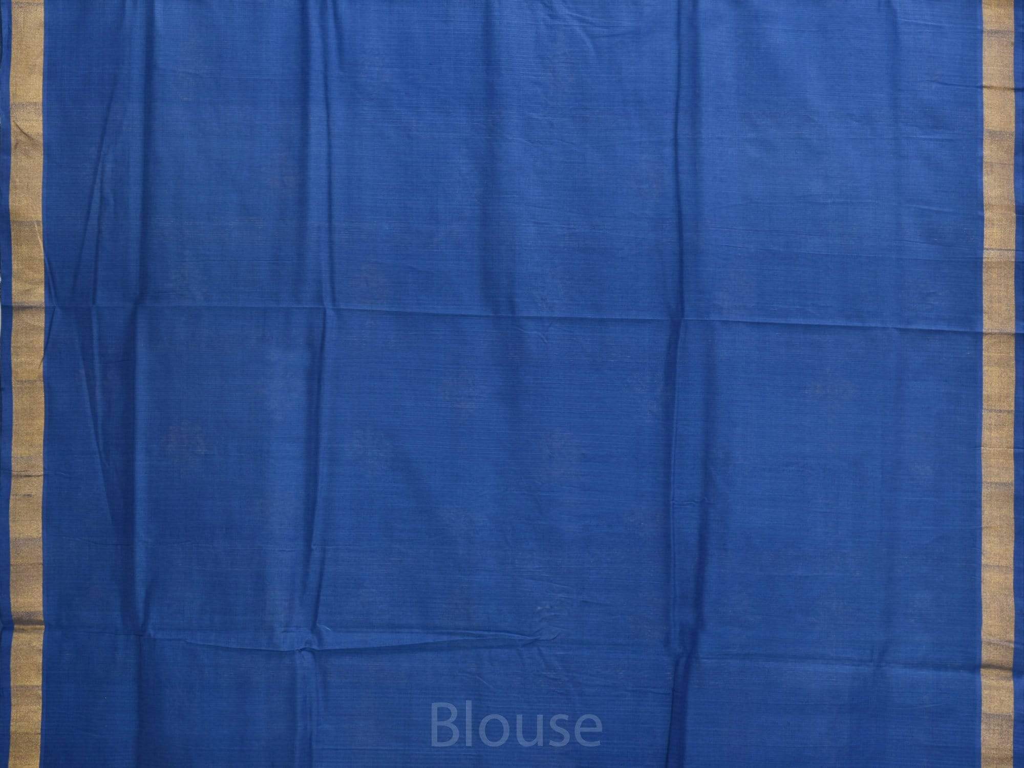 Dark Blue Uppada Cotton Handloom Saree with Assorted Buta Pallu Design - Global Threads - Distacart