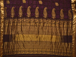 Thumbnail for Dark Brown Bandhani Kanchipuram Silk Handloom Saree with Mango Pallu Design - Global Threads - Distacart