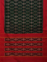 Thumbnail for Dark Green and Red Pochampally Ikat Cotton Handloom Saree with All Over Design - Global Threads - Distacart