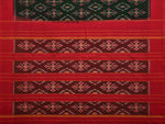 Thumbnail for Dark Green and Red Pochampally Ikat Cotton Handloom Saree with All Over Design - Global Threads - Distacart