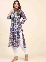 Thumbnail for HOUSE OF KARI Floral Printed Chikankari Work Kurta - Distacart