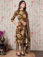 Thumbnail for Ode by House of Pataudi Floral Printed Regular Pure Cotton Kurta with Trousers & Dupatta - Distacart