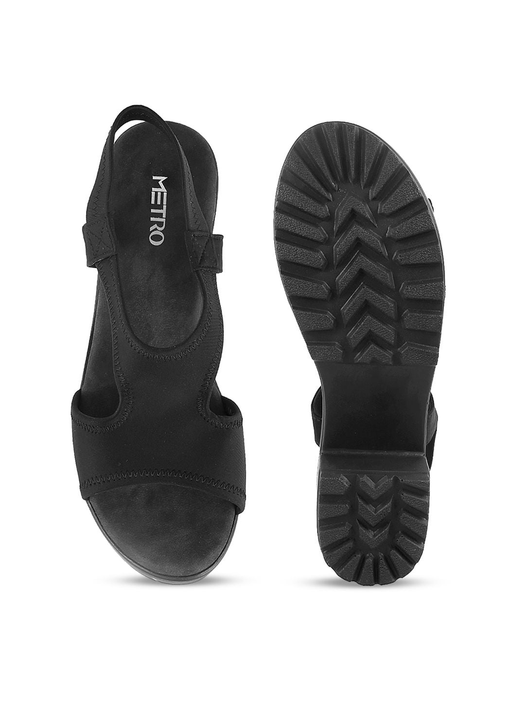 Metro Women Black Solid Platforms