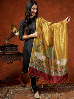 Thumbnail for Kalini Boat Neck A-Line Gotta Patti Kurta with Trousers & Dupatta