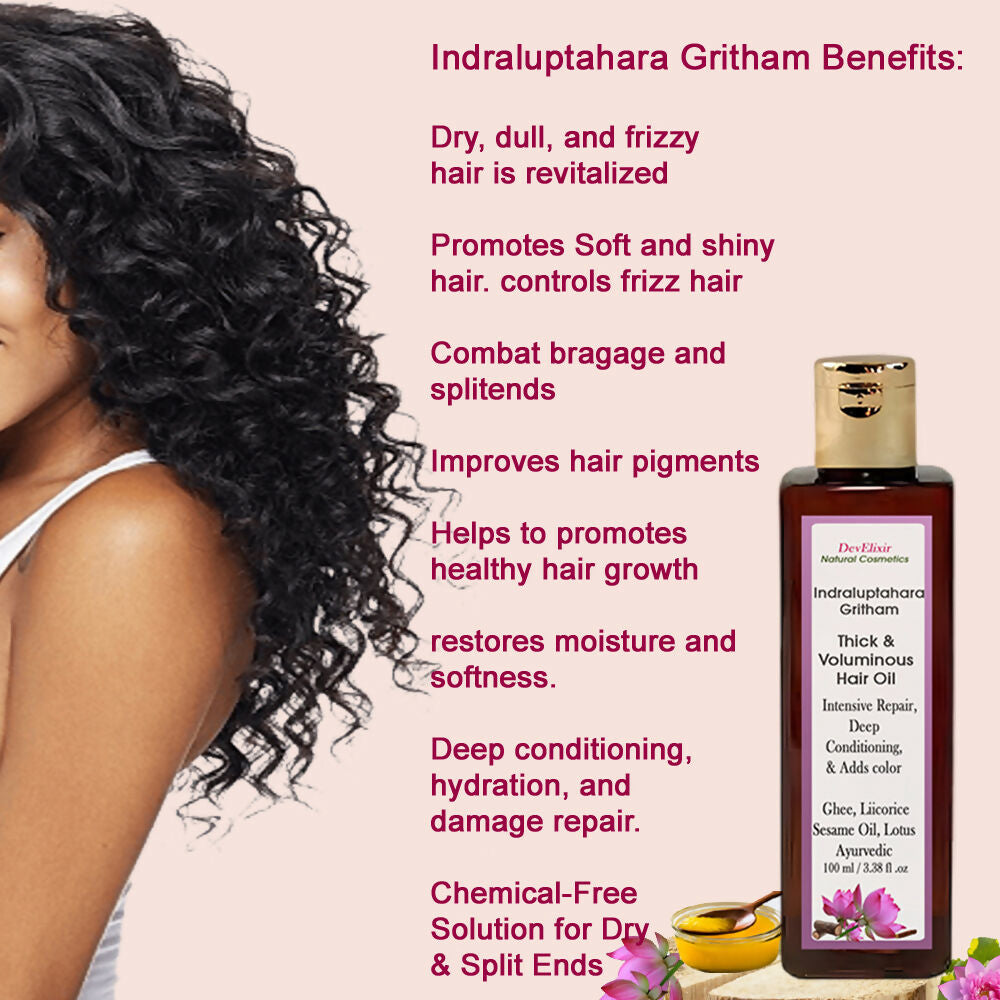 hair oil Indralupdhara Ghritam for Dry & Brittle Hair – A nourishing Ayurvedic formula to restore moisture and softness
