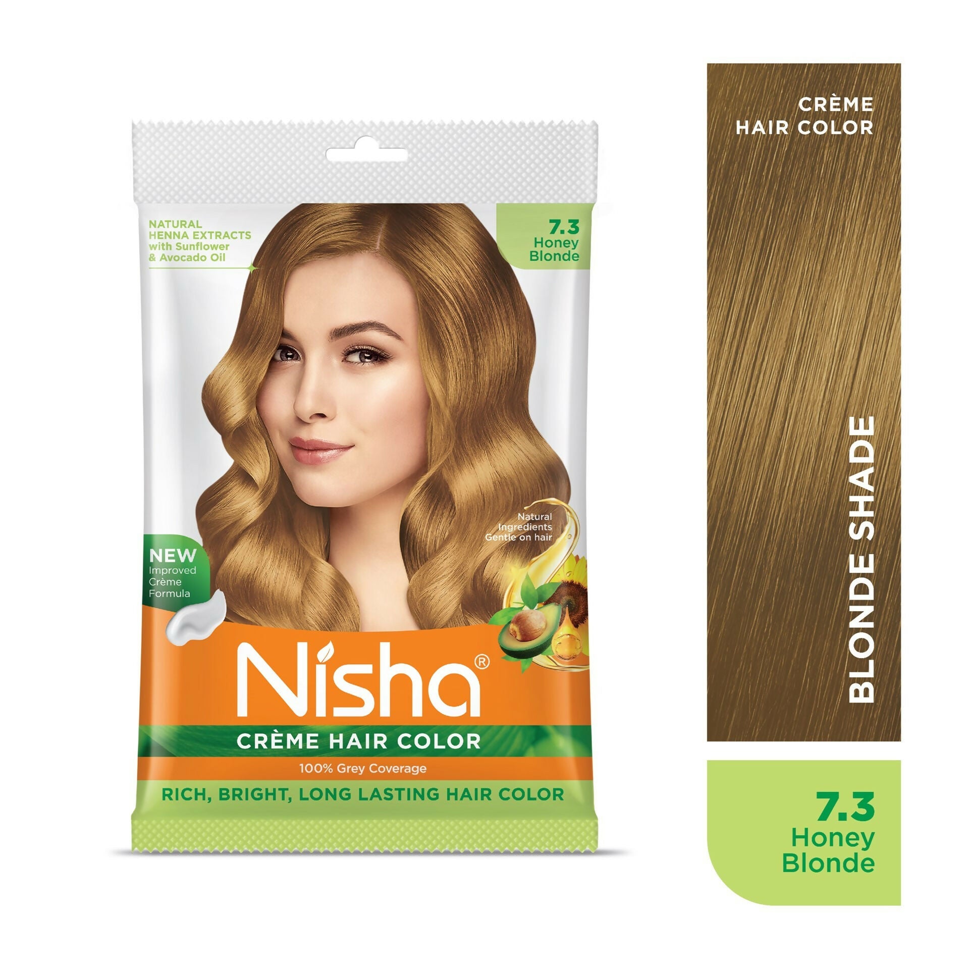 Nisha Creme Hair Color for Women - Honey Blonde - Distacart