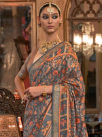 Thumbnail for Anouk Ethnic Motifs Printed Beads & Stones Banarasi Saree - Distacart