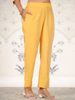 Thumbnail for Ode by House of Pataudi Geometric Embroidered Thread Work Straight Kurta with Trousers - Distacart