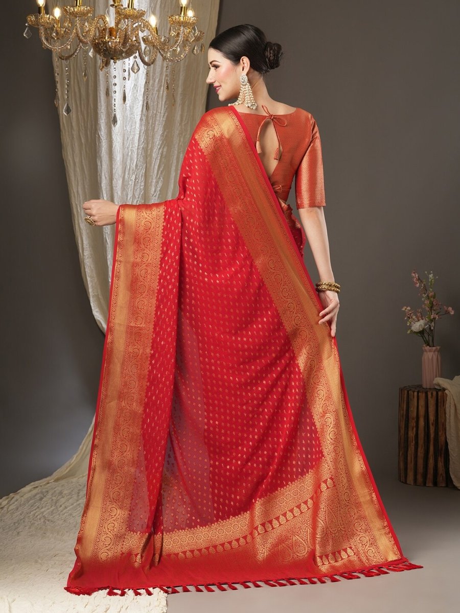 Anouk Ethnic Motifs Zari Pure Georgette Kanjeevaram Saree - Distacart
