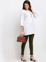 Thumbnail for TAG 7 Women Olive Green & Brown Pack of 2 Leggings - Distacart