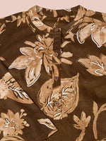 Thumbnail for Ode by House of Pataudi Floral Printed Regular Pure Cotton Kurta with Trousers & Dupatta - Distacart